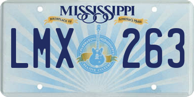 MS license plate LMX263