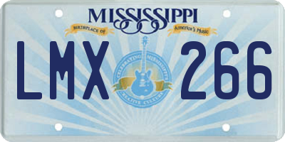 MS license plate LMX266