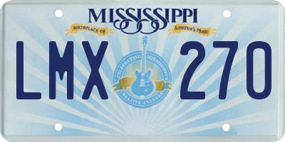 MS license plate LMX270