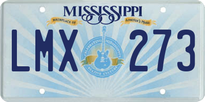 MS license plate LMX273