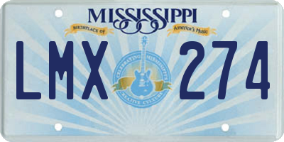 MS license plate LMX274