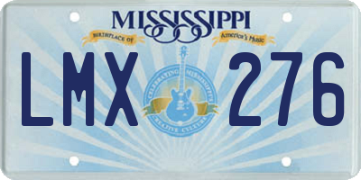MS license plate LMX276