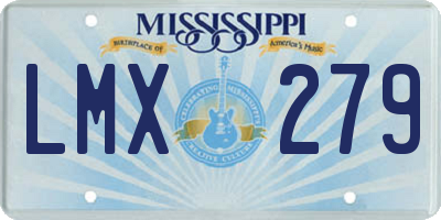 MS license plate LMX279