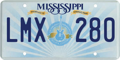 MS license plate LMX280