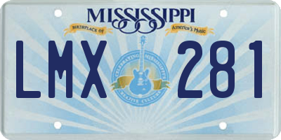 MS license plate LMX281