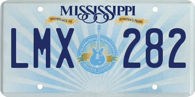 MS license plate LMX282