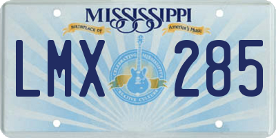 MS license plate LMX285