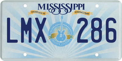 MS license plate LMX286