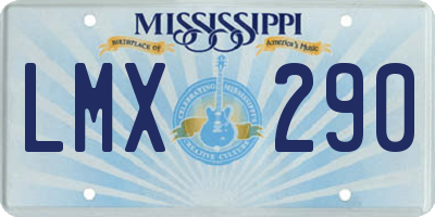 MS license plate LMX290