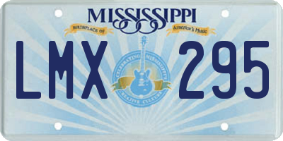 MS license plate LMX295