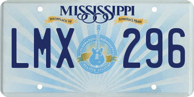 MS license plate LMX296