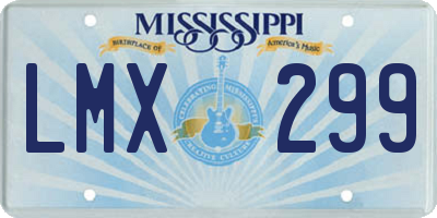 MS license plate LMX299