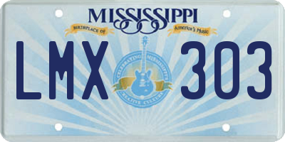 MS license plate LMX303