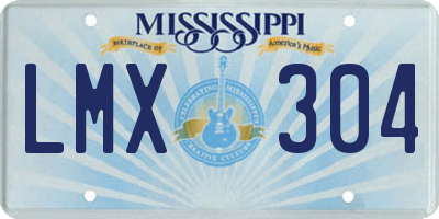 MS license plate LMX304