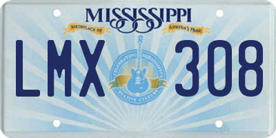MS license plate LMX308