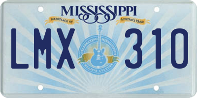 MS license plate LMX310