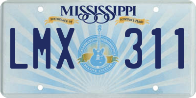 MS license plate LMX311