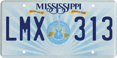 MS license plate LMX313