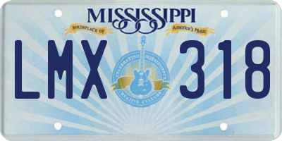 MS license plate LMX318