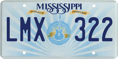 MS license plate LMX322