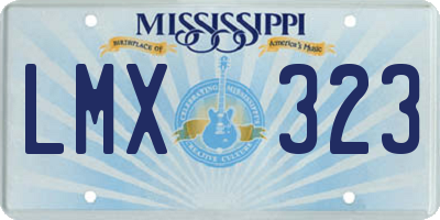 MS license plate LMX323