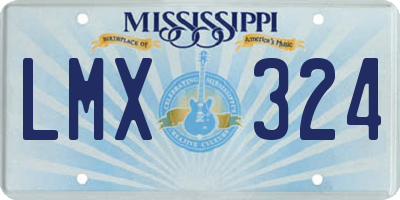 MS license plate LMX324