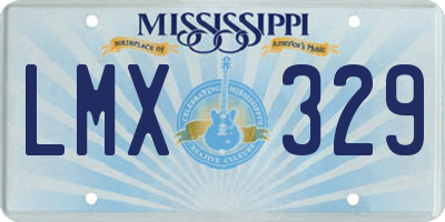 MS license plate LMX329