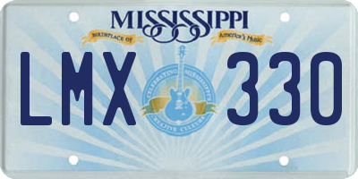MS license plate LMX330