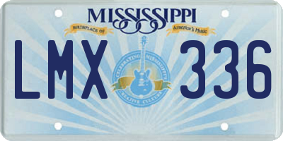 MS license plate LMX336