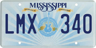 MS license plate LMX340