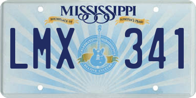 MS license plate LMX341