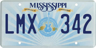 MS license plate LMX342