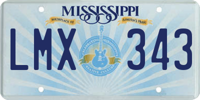 MS license plate LMX343