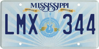 MS license plate LMX344