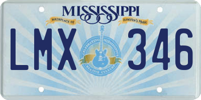 MS license plate LMX346