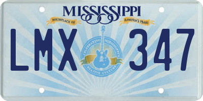 MS license plate LMX347