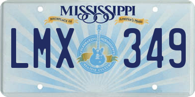 MS license plate LMX349