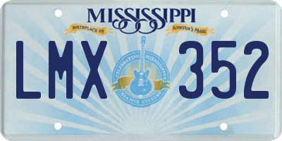 MS license plate LMX352