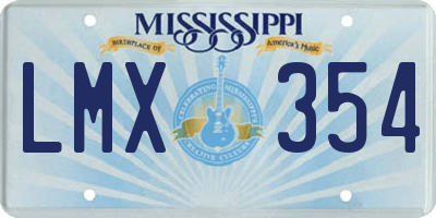MS license plate LMX354