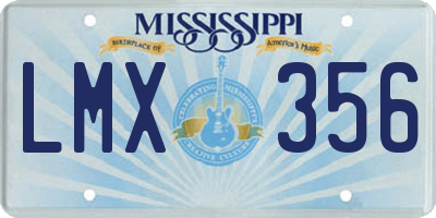 MS license plate LMX356