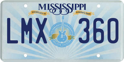 MS license plate LMX360