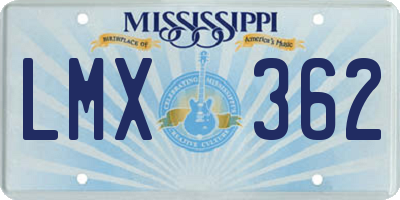 MS license plate LMX362