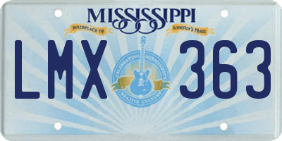 MS license plate LMX363