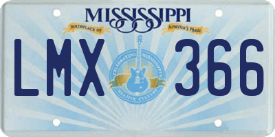 MS license plate LMX366