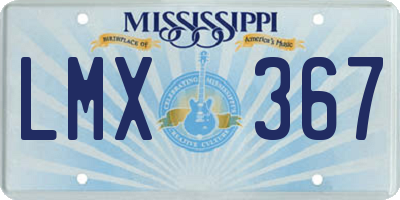 MS license plate LMX367