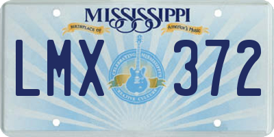 MS license plate LMX372
