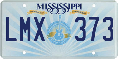 MS license plate LMX373