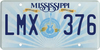 MS license plate LMX376