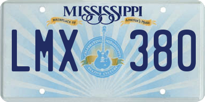 MS license plate LMX380