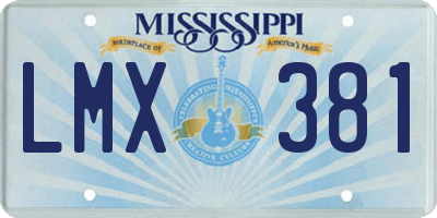 MS license plate LMX381